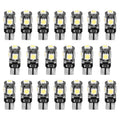 20Pcs T10 SMD5050 LED Light Bulbs 6000K Wedge Light Lamps Dome Map License Plate Car Interior Festoon Lights Kits