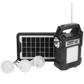 Portable Solar Power Station Rechargeable Backup Power Bank w/Flashlight 3 Lighting Bulbs For Camping Outage Garden Lamp
