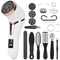 17Pc Electric Foot Callus Remover w/ Vacuum Foot Grinder, Rechargeable Foot File w/ 3 Grinding Heads, 2 Speeds - Foot Care