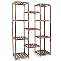 Multi-tier Wooden Plant Stand 11 Potted Flower Display Shelf Rack Vase Holder for Patio Balcony Garden