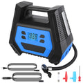 Portable Tire Inflator 150 PSI 120W Max Power Tire Pump with Digital Display LED Light Inflatable Nozzle Needle Fuse Air Compressor for Bikes Motorbik