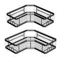 2Pcs Corner Shower Caddy Anti-Rust Soap Holder Hanging Hook No Drilling Adhesive Shower Organizer Corner Shelves Bathroom Kitchen