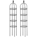 2 Packs Garden Obelisk Trellis 5.9FT Plants Tower for Climbing Plants Flower Vegetable Vine Support Rustproof Garden Plant Trellis Black
