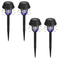 4 Pack Solar Powered Mosquito Zapper Outdoor Insect Killer Torch Waterproof Bug Zapper with UV Light White Light for Yard Garden Farm Patio