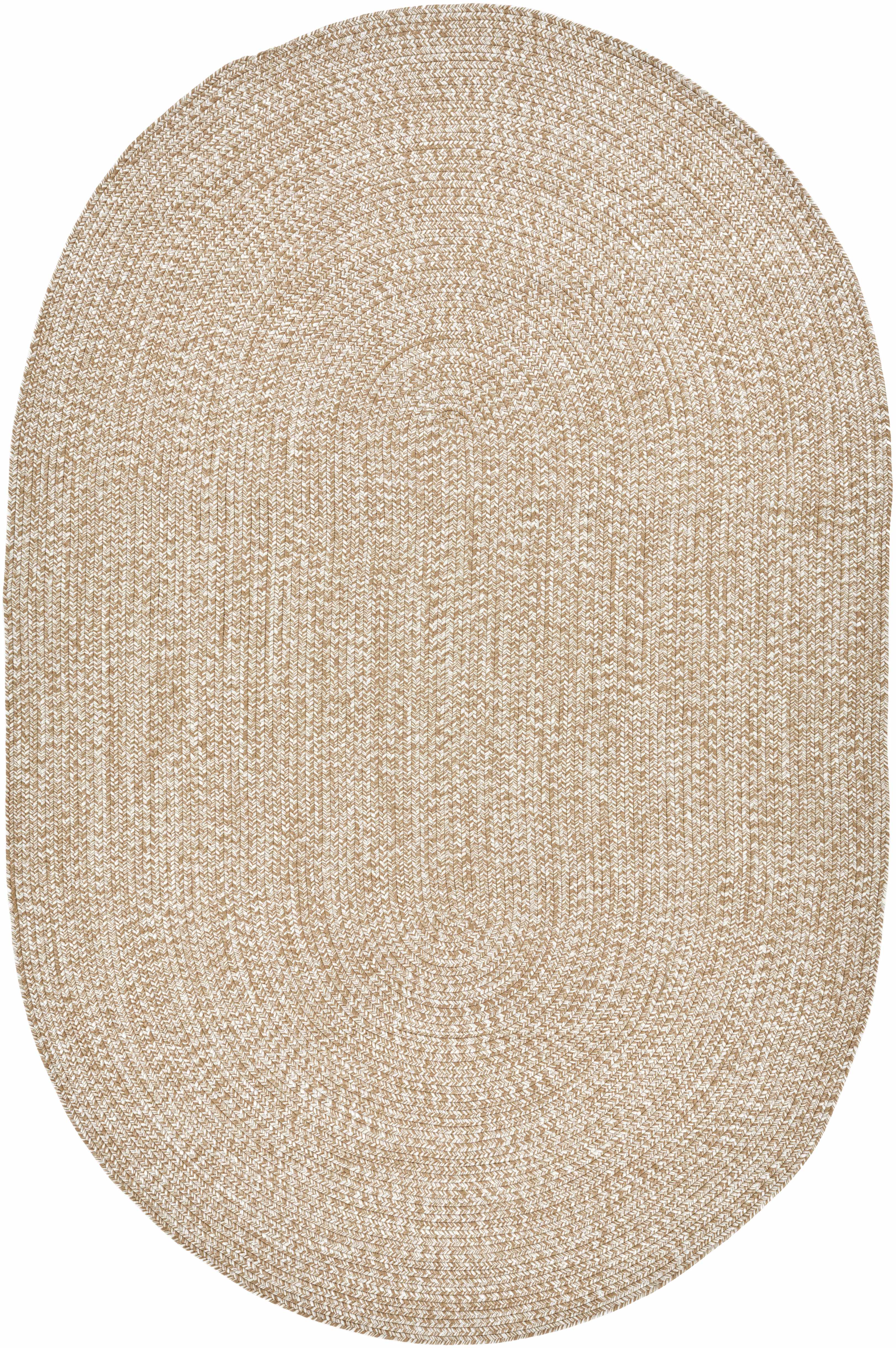 Cream Braided Faux Jute Outdoor Rug