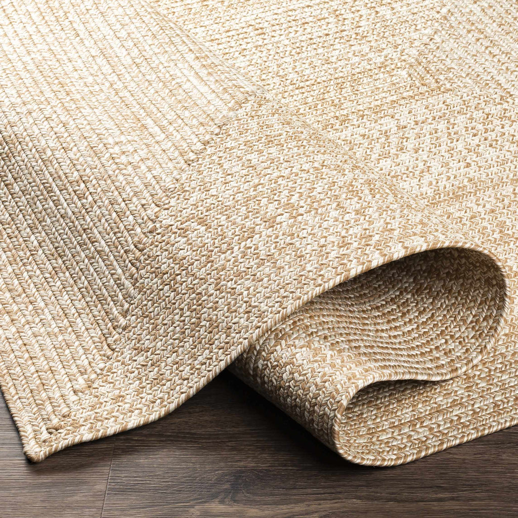 Cream Braided Faux Jute Outdoor Rug