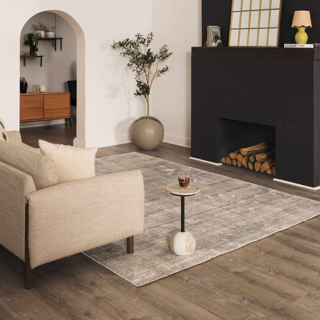 Fallin Gray Thick Luxe Abstract Striped Rug