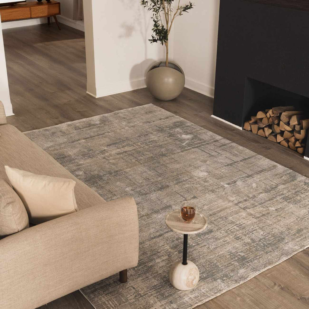 Fallin Gray Thick Luxe Abstract Striped Rug