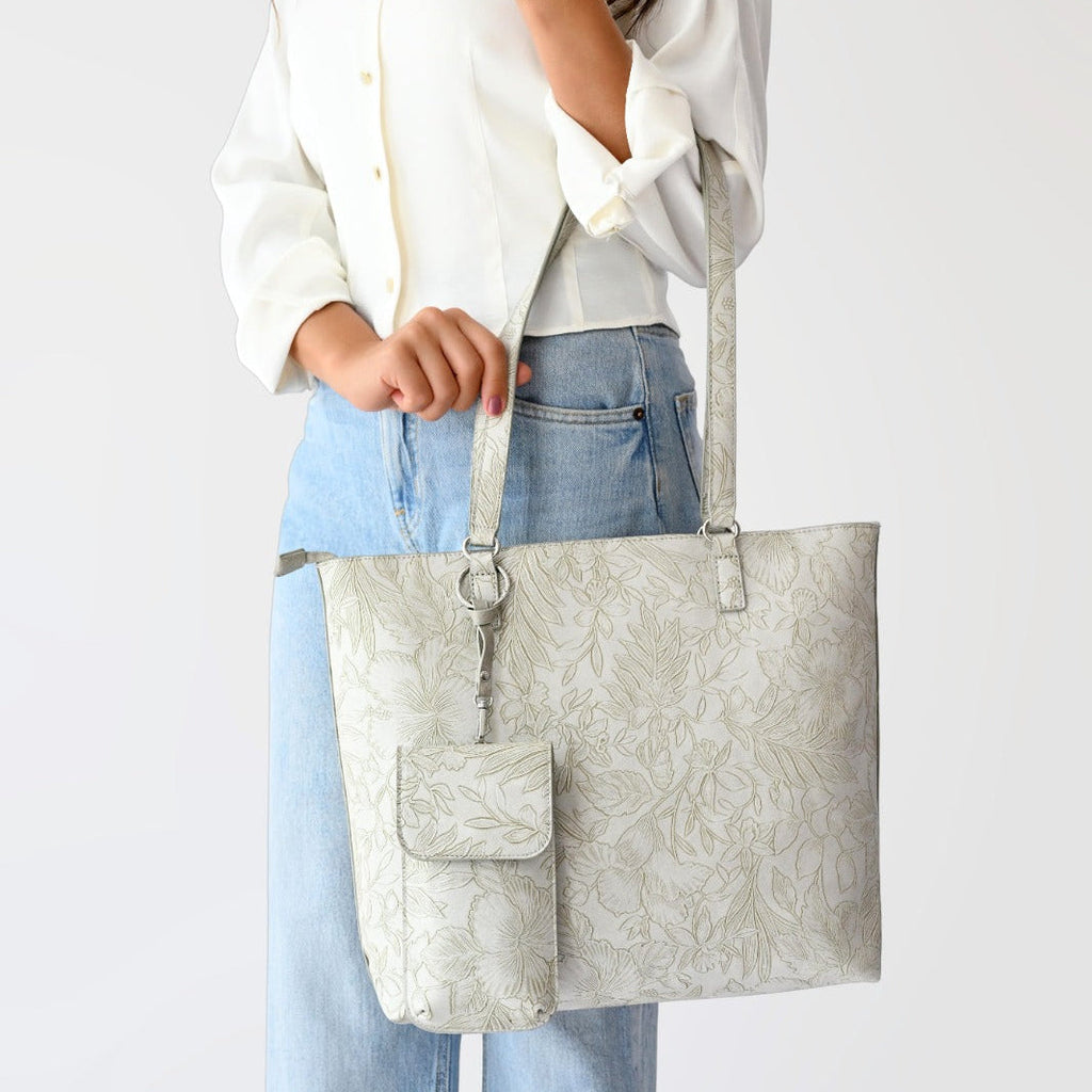 Floral Tote W/Crossbody