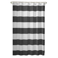 72 x 70 inch Polyester Grey White Nautical Ocean Beach Striped Shower Curtain