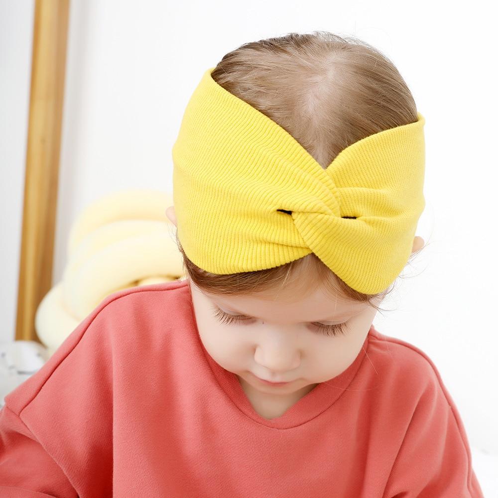 Modern New Trend Girls Winter Autumn Headband Twisted Knotted Soft Elastic Baby Girl Soft Elastic Turban Headband For Girls