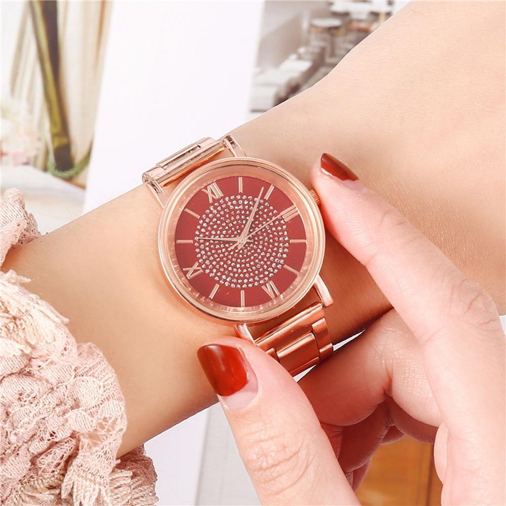 New STEVVEX Women Watches 2020 Trend Luxury Style Diamond Rose Gold Ladies Wrist Watches Magnetic Women Bracelet Watch For Women and Girls