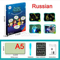A3 A4 A5 Kids Luminous Drawing Board with Light-Fun Magic Sketchpad Draw Tablet Fluorescent Pen Russian English Light Up Toys
