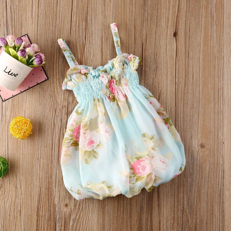 Luxury Modern Colorful Floral Design Toddler Baby Girl Summer Floral Print Sleeveless Dress FOr Baby Girls