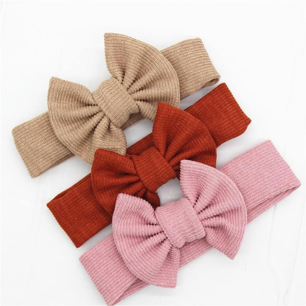 Modern Cute Baby Girl Headbands Knitted Newborn Baby Bow Infant Head Bands Hairbands For Girls Hair Accessories