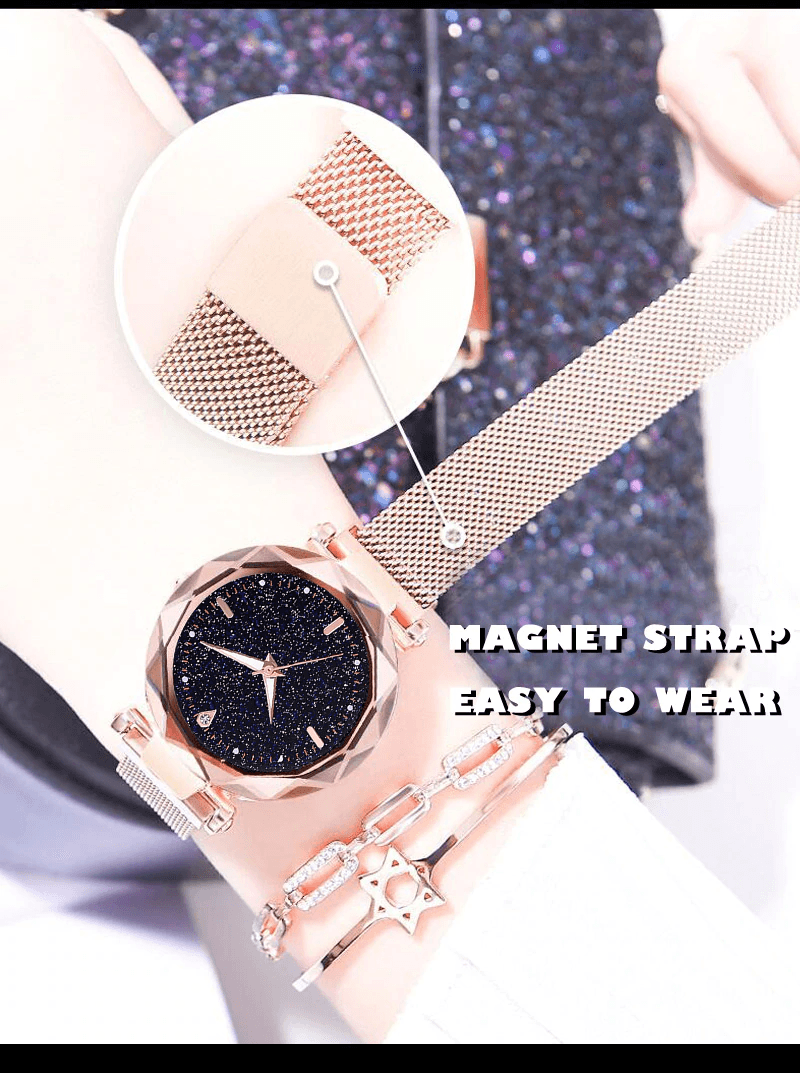 New Luxury Women Watches Ladies Watch Starry Sky Magnetic Waterproof Female Wristwatch For Women and Girls