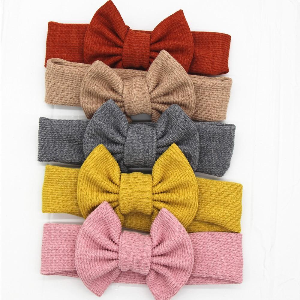 Modern Cute Baby Girl Headbands Knitted Newborn Baby Bow Infant Head Bands Hairbands For Girls Hair Accessories