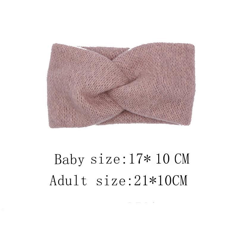 Handmade Baby Headband Women Girl Twisted Hair Band Kids Woolen Headwrap Toddler Turban Hair Accessories For Mother and Daughter