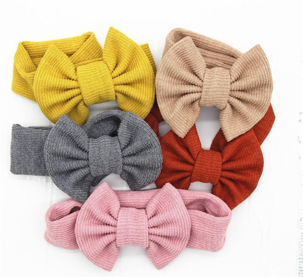 Modern Cute Baby Girl Headbands Knitted Newborn Baby Bow Infant Head Bands Hairbands For Girls Hair Accessories