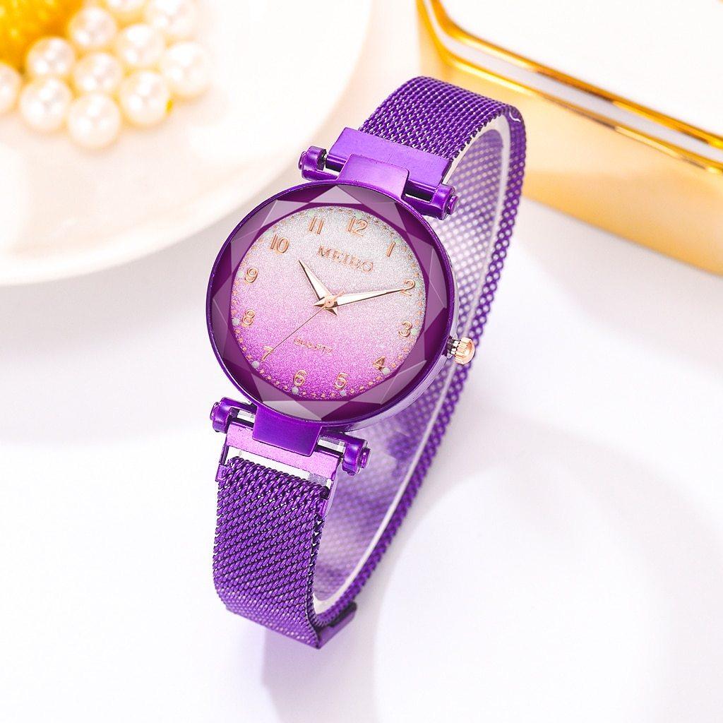 Women Magnet Buckle Gradient Color Watches Luxury Ladies Fashion Female Wristwatches For Gift Clock For Women and Girls