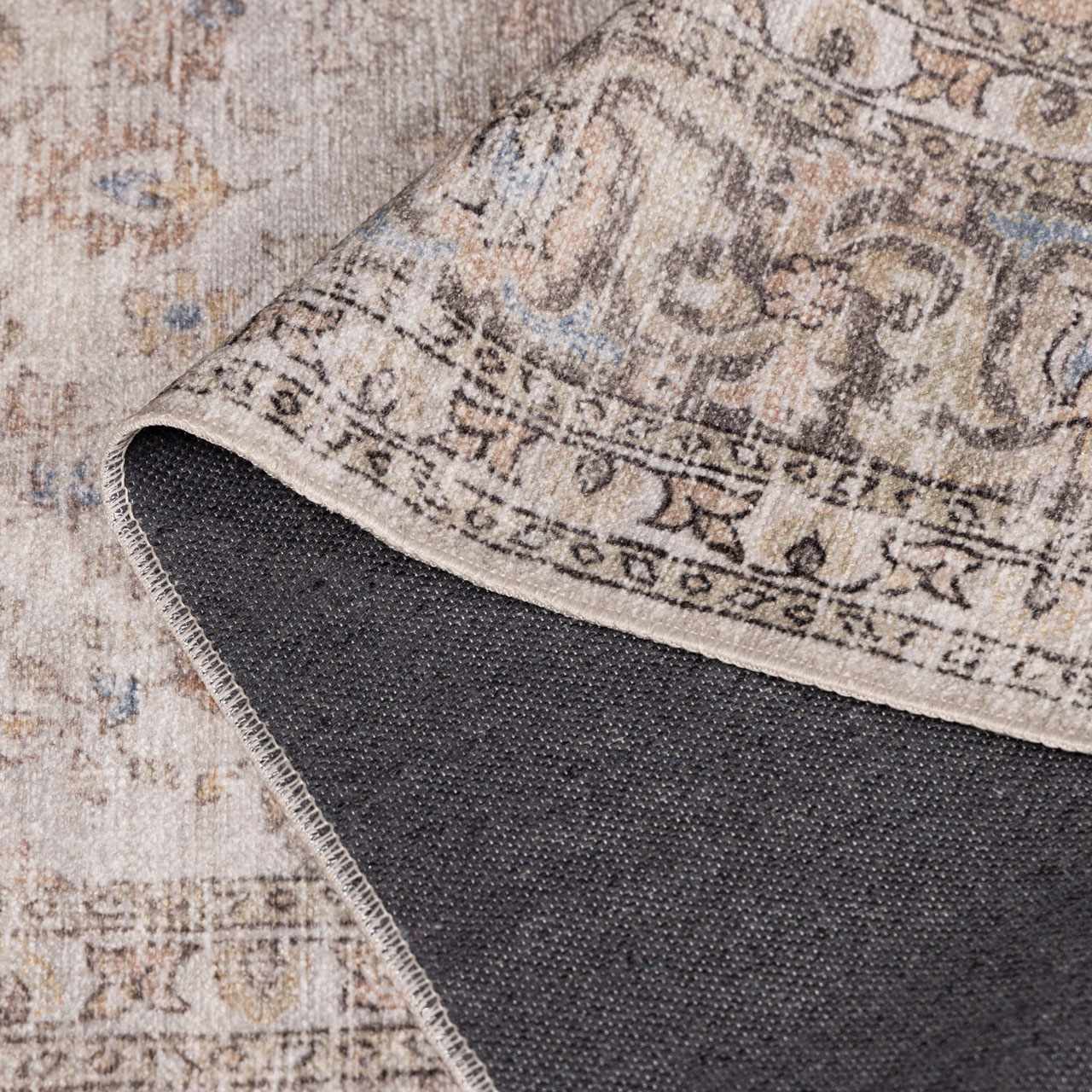 Cream Holi-2301 Washable Area Rug