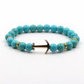 Modern Color Natural Stone Amazing Anchor Elegant Bracelet Nice Arrow White Black Onyx Lava Beads Luxury Bracelets For Women And Men Jewelry