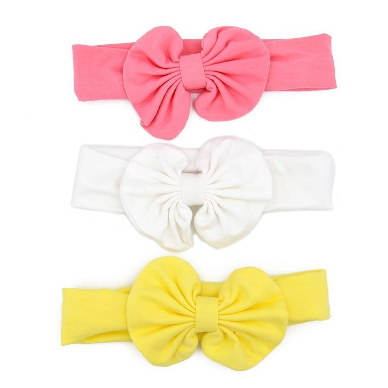 Modern 3PCS Set Floral Bows Baby Headband Dot Bowknot Cotton Hair Band Girls Hair Accessories For Girls