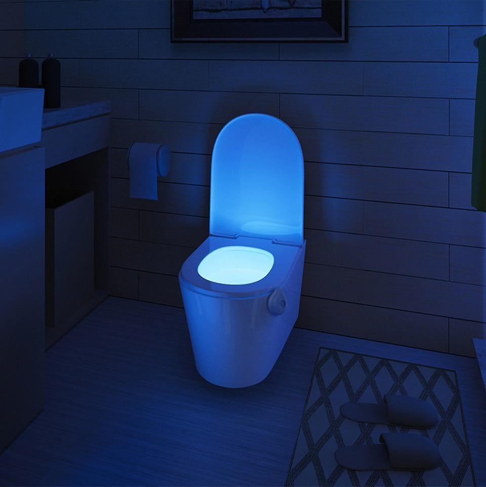 LED Toilet Night Light Motion Sensor WC Light  In 8 Colors Changeable Lamp