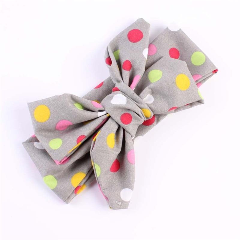 Modern Big Bowknot Headband For Baby Girls Bow hair band dot Cotton turban Head Wrap Hair Accessories