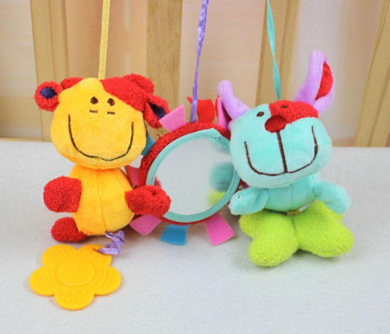 Stuffed Stroller Toys Animal Baby Crib Pram Bed Hanging Educational Infant Baby Rattle For Kids