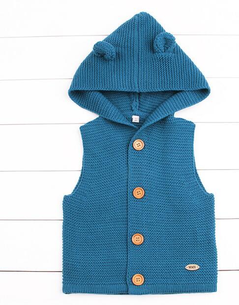 Modern Winter Warm Knit Cardigan Long Sleeve Hooded Sweaters for Newborn Infant Jacket And Coat Combination Clotes