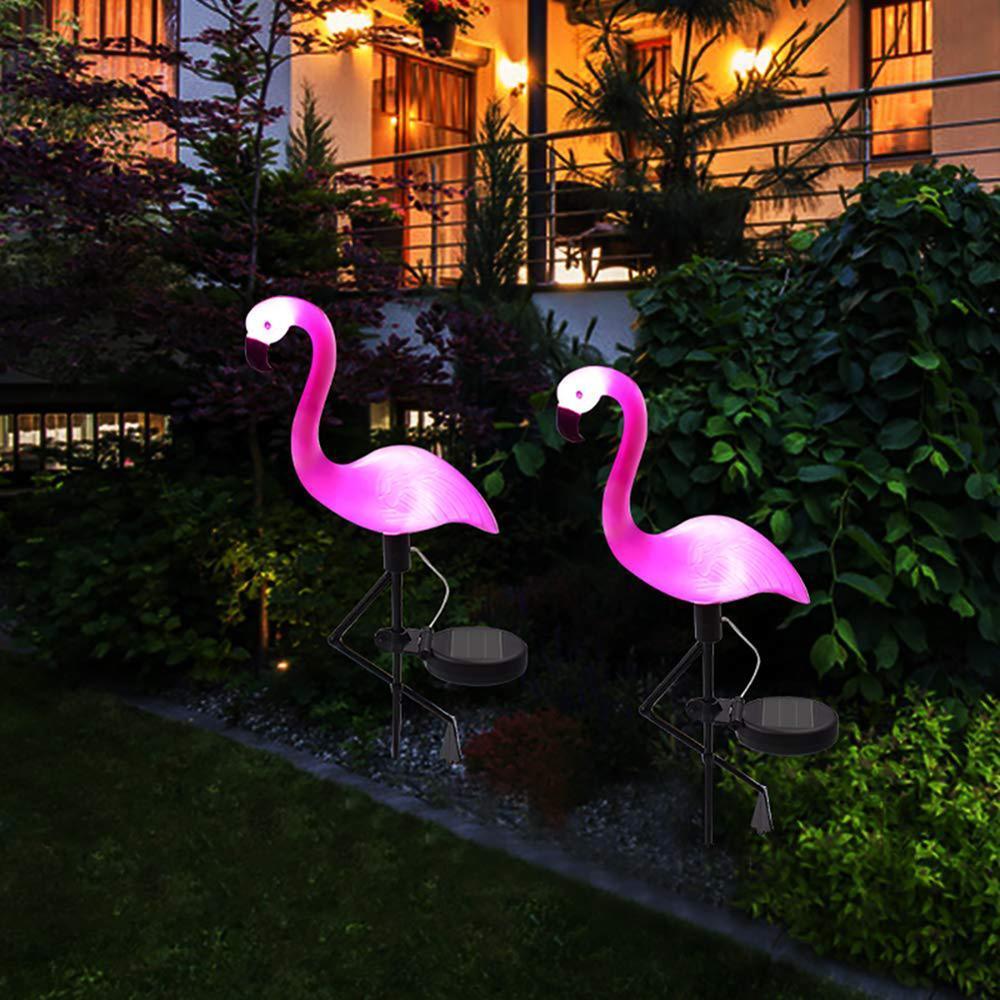 3PCS SET Flamingo LED Solar Modern Lamp For Garden And Yard With Base Station 3 Piece Set Decorative Lighting For Pathway Driveway Landscape