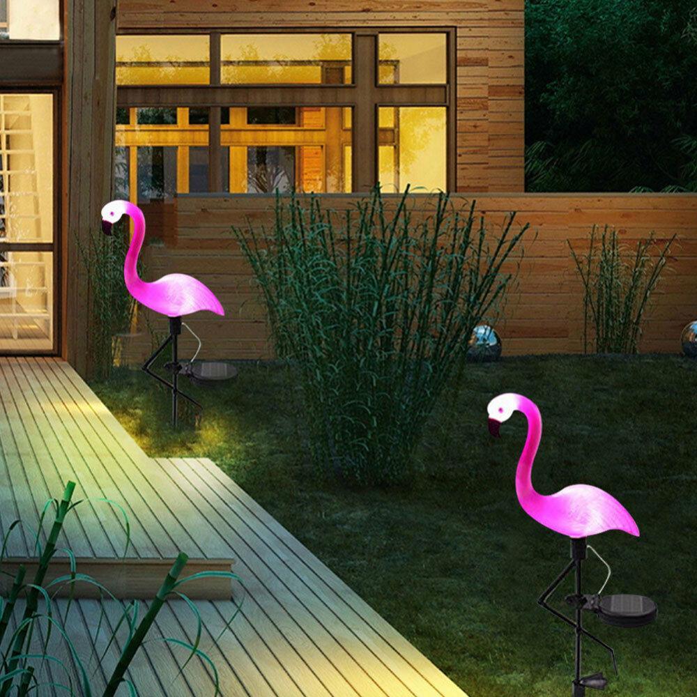 3PCS SET Flamingo LED Solar Modern Lamp For Garden And Yard With Base Station 3 Piece Set Decorative Lighting For Pathway Driveway Landscape