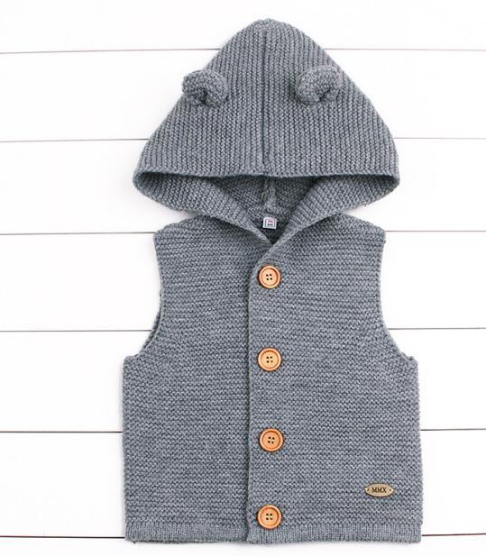 Winter Hooded Knitted Long Sleeve  Sweaters For Newborn Babies