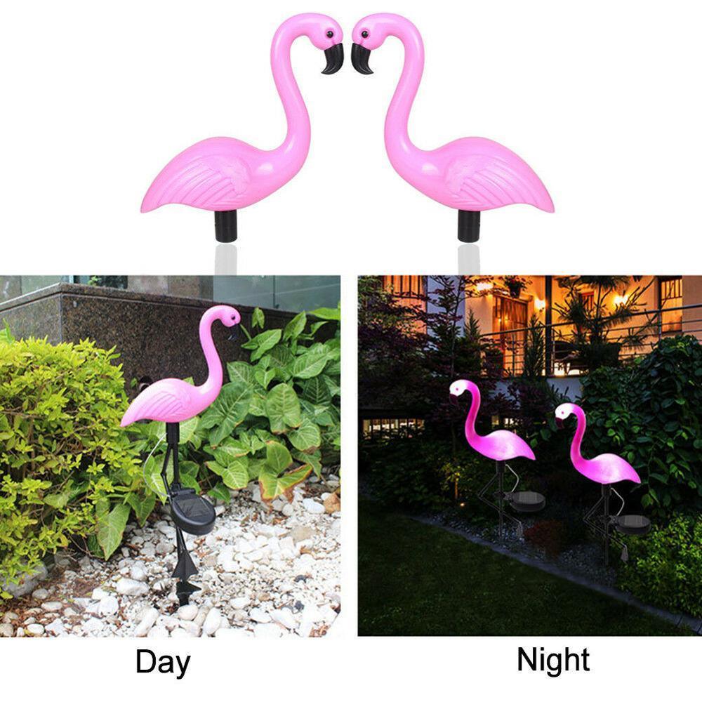3PCS SET Flamingo LED Solar Modern Lamp For Garden And Yard With Base Station 3 Piece Set Decorative Lighting For Pathway Driveway Landscape