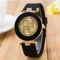 STEVVEX simple leather Casual Quartz Watch Women Crystal Silicone Watches Wrist Watch  For Women and Girls Coffee