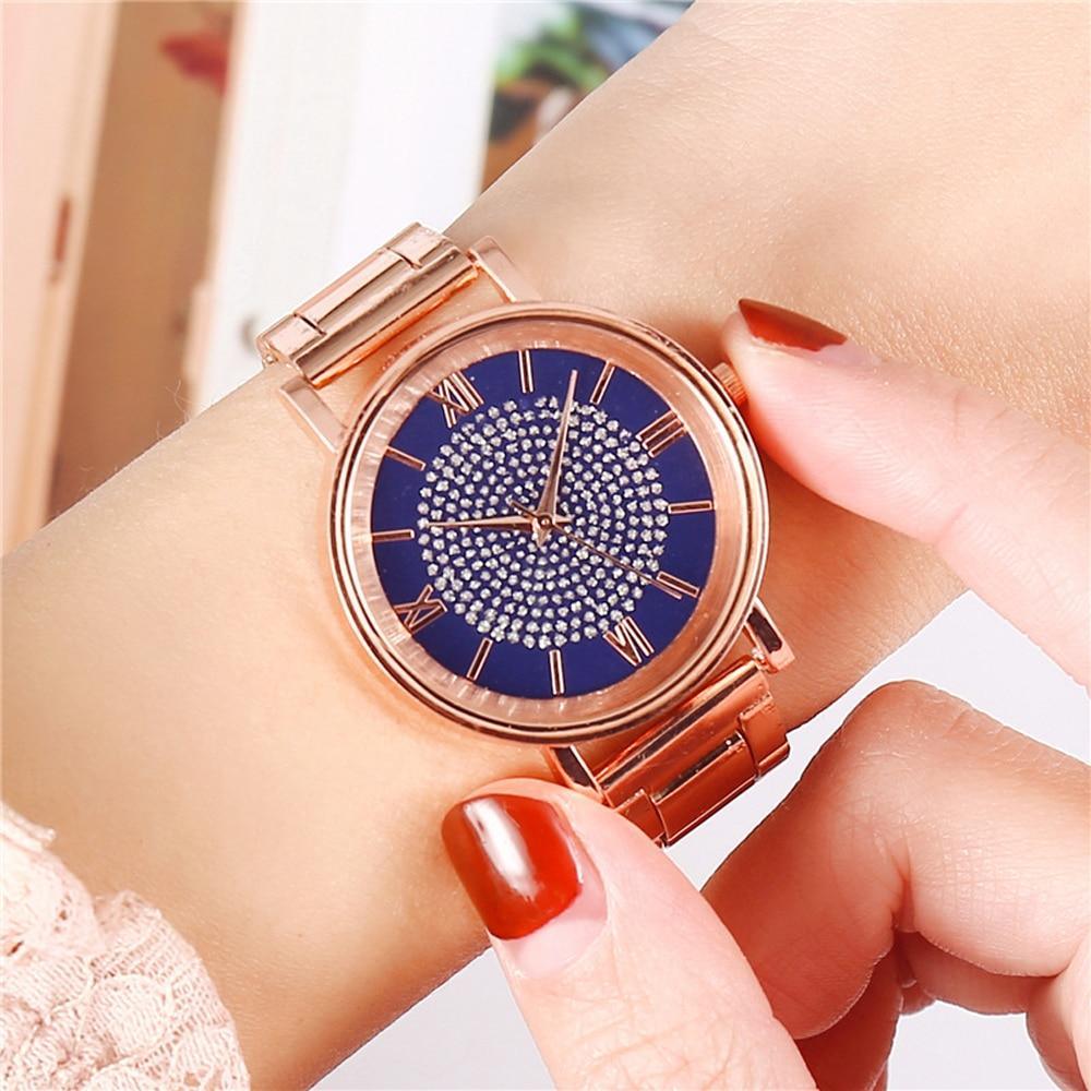 New STEVVEX Women Watches 2020 Trend Luxury Style Diamond Rose Gold Ladies Wrist Watches Magnetic Women Bracelet Watch For Women and Girls