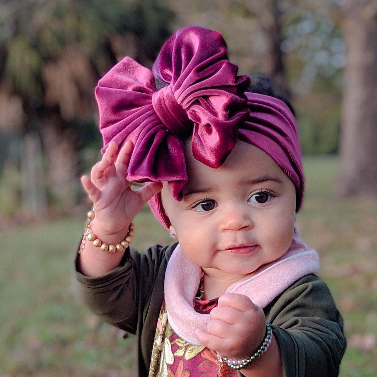 New Large Bow Baby Headband Velet Soft Bowknot Girl Accessories Hair Solid Messy Bows Toddler Headbands Baby Head Wraps Turban Big Bow for Girls