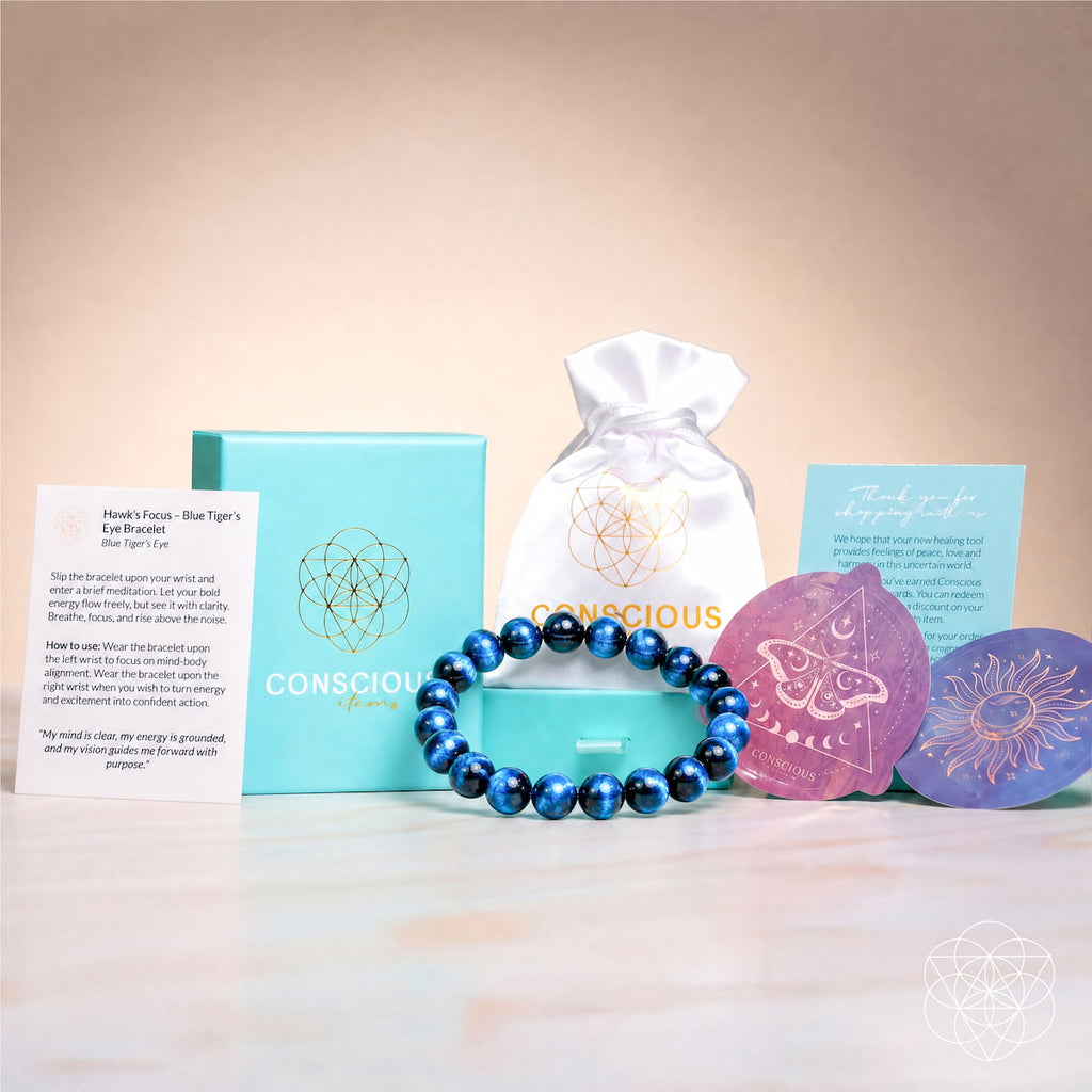 Hawk’s Focus – Royal Blue Tiger’s Eye Bracelet