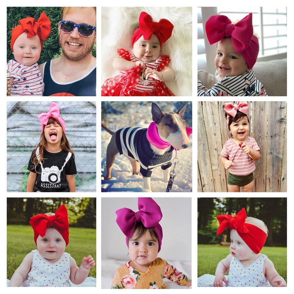 Baby Girls Headband Big Bow Hair Band Kids Adjustable Head Wrap Turban Infant Hair Accessories