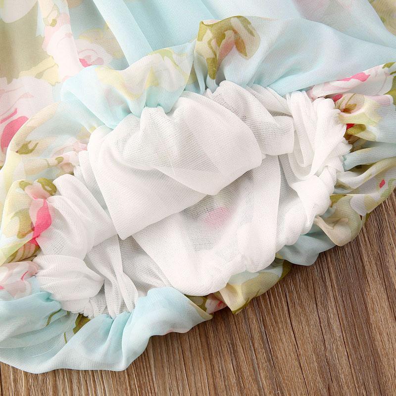 Luxury Modern Colorful Floral Design Toddler Baby Girl Summer Floral Print Sleeveless Dress FOr Baby Girls