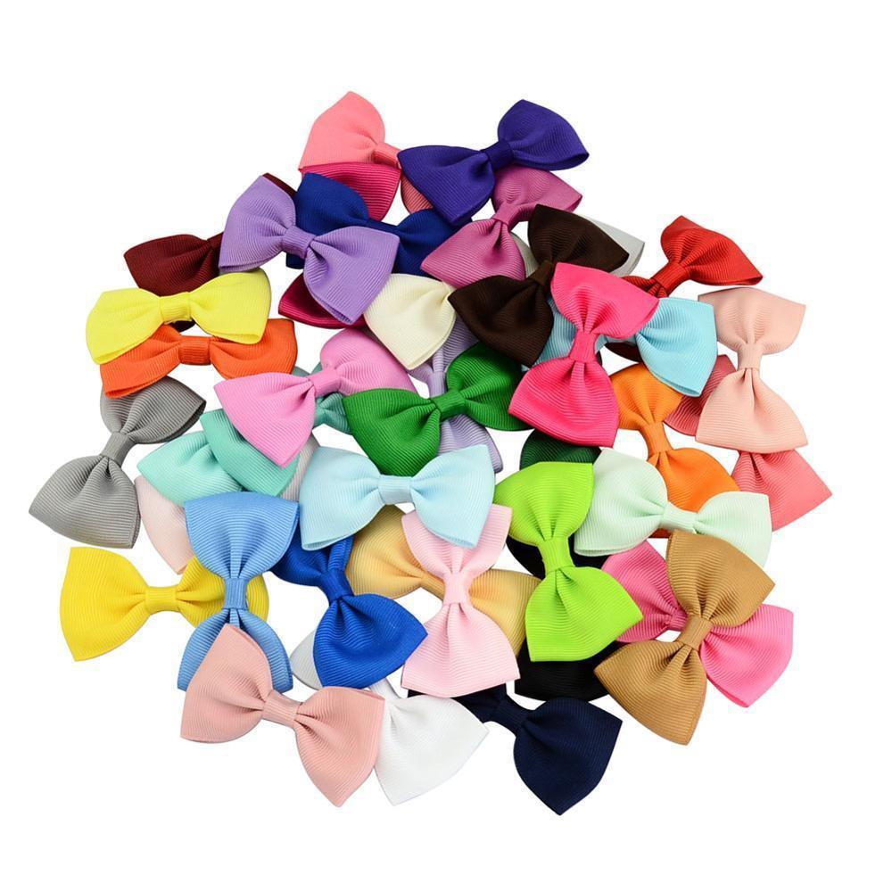 Colorful Mini Bow Tie Hair Clip Small Sweet Solid Ribbon Bow Safety Hair Clips Hairpins Baby Girl Hair Accessories
