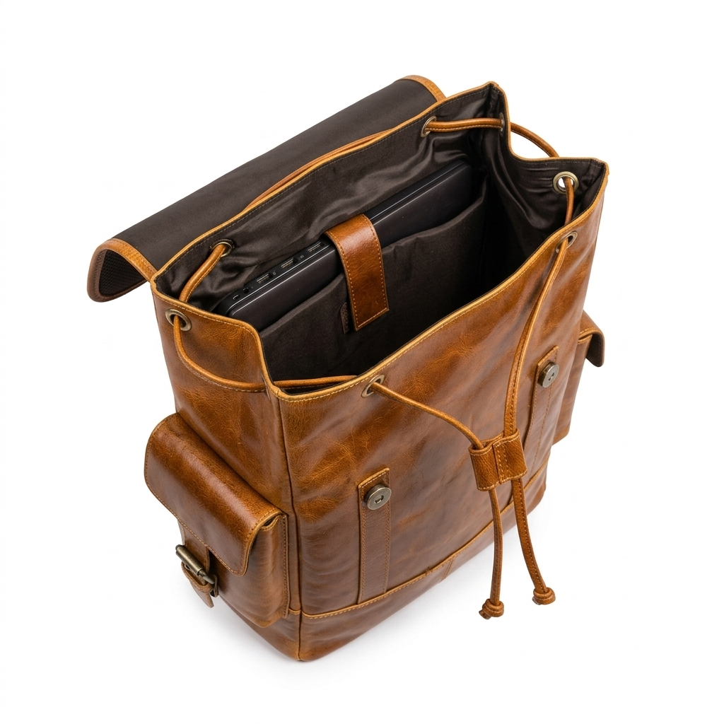 Earthen Leather Laptop Backpack, Luxury Leather