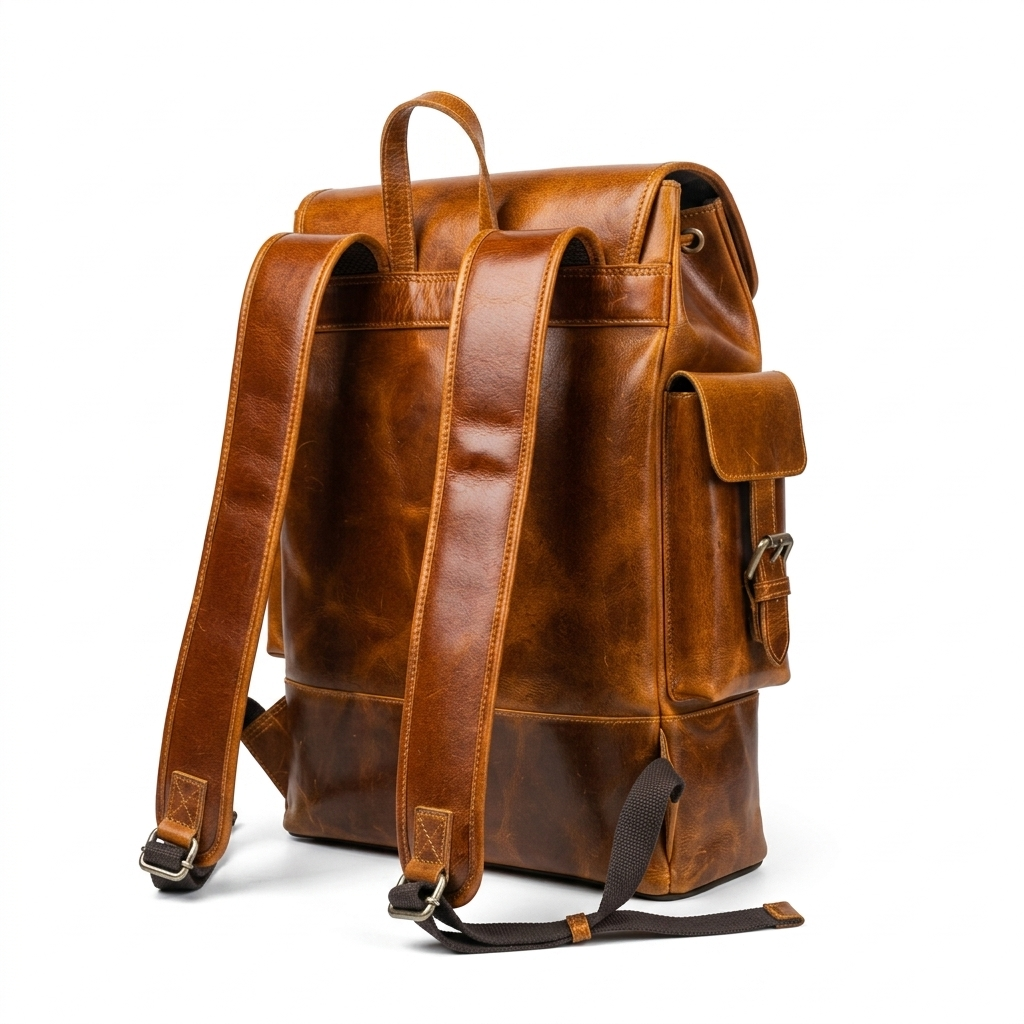 Earthen Leather Laptop Backpack, Luxury Leather
