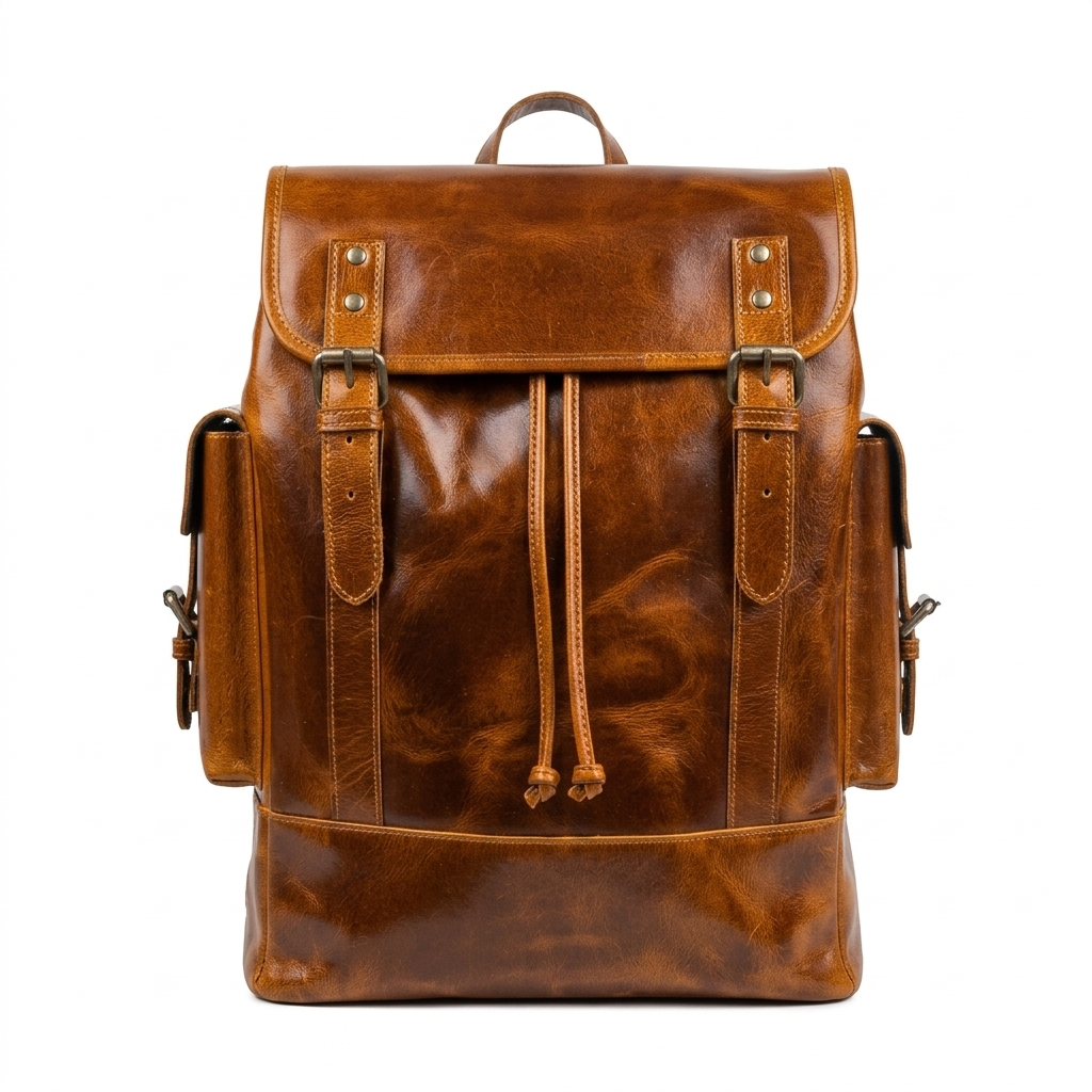 Earthen Leather Laptop Backpack, Luxury Leather