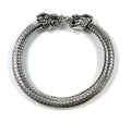 Antique Norse Bracelet With Lion Heads & Dotted Pattern