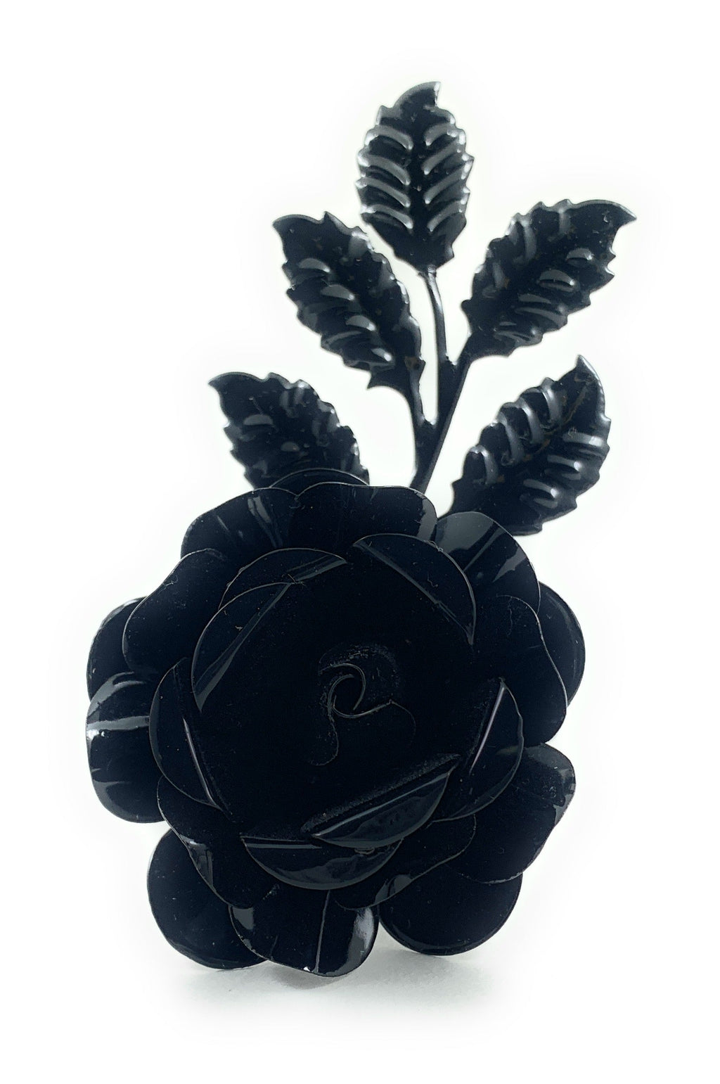 Vibhsa Black Rose Napkin Rings | Set of 4, Handcrafted