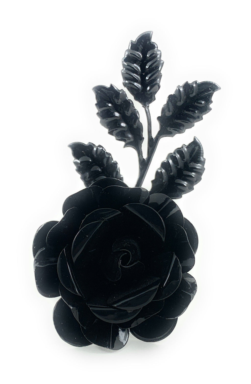 Vibhsa Black Rose Napkin Rings | Set of 4, Handcrafted