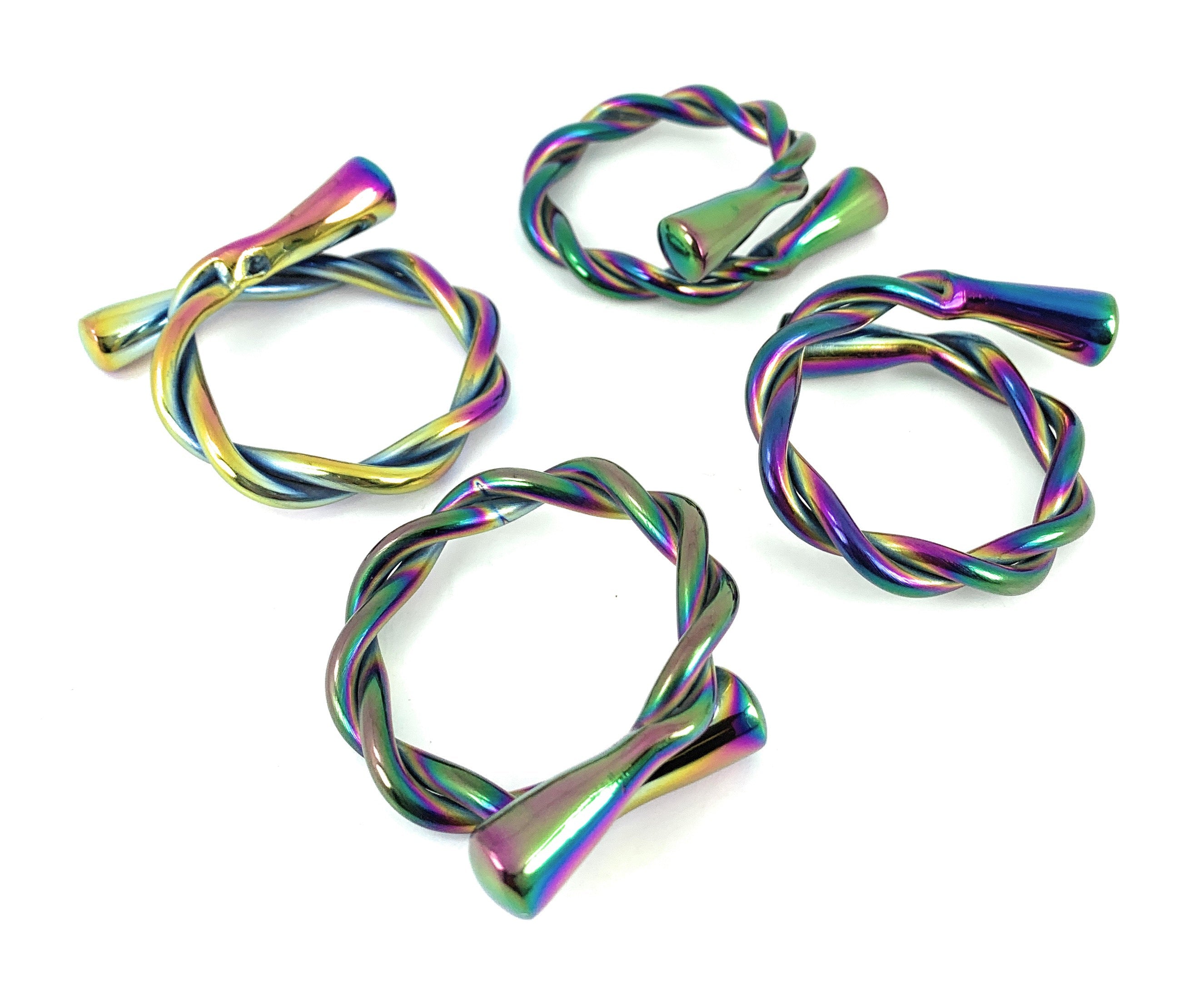 Vibhsa Modern Napkin Rings Set of 4 (Rainbow, Dishwasher Safe)