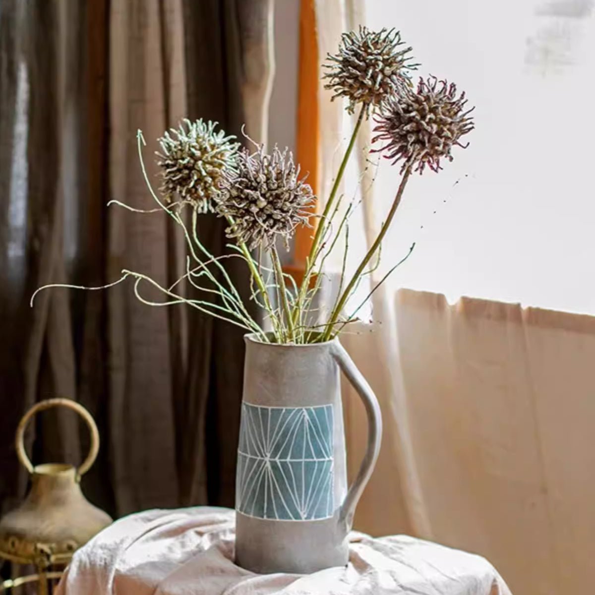 Rustic Thistle Pod Stem 27.5" Tall